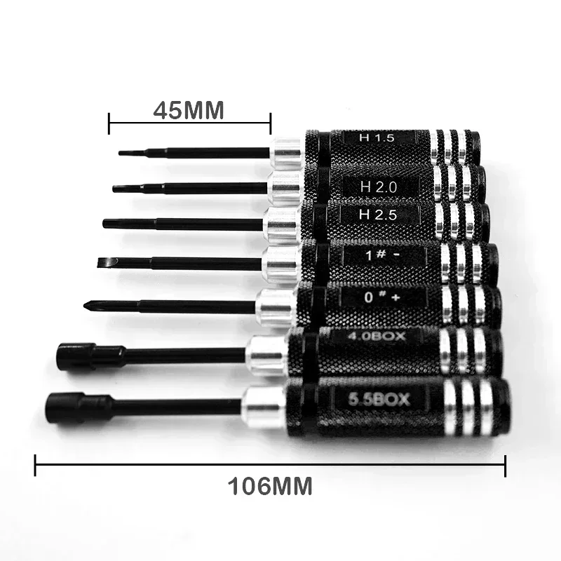 7 pçs hex chave de fenda ferramentas porca chave kit para wltoys trxs axial rc helicóptero carro aeronave fpv drone