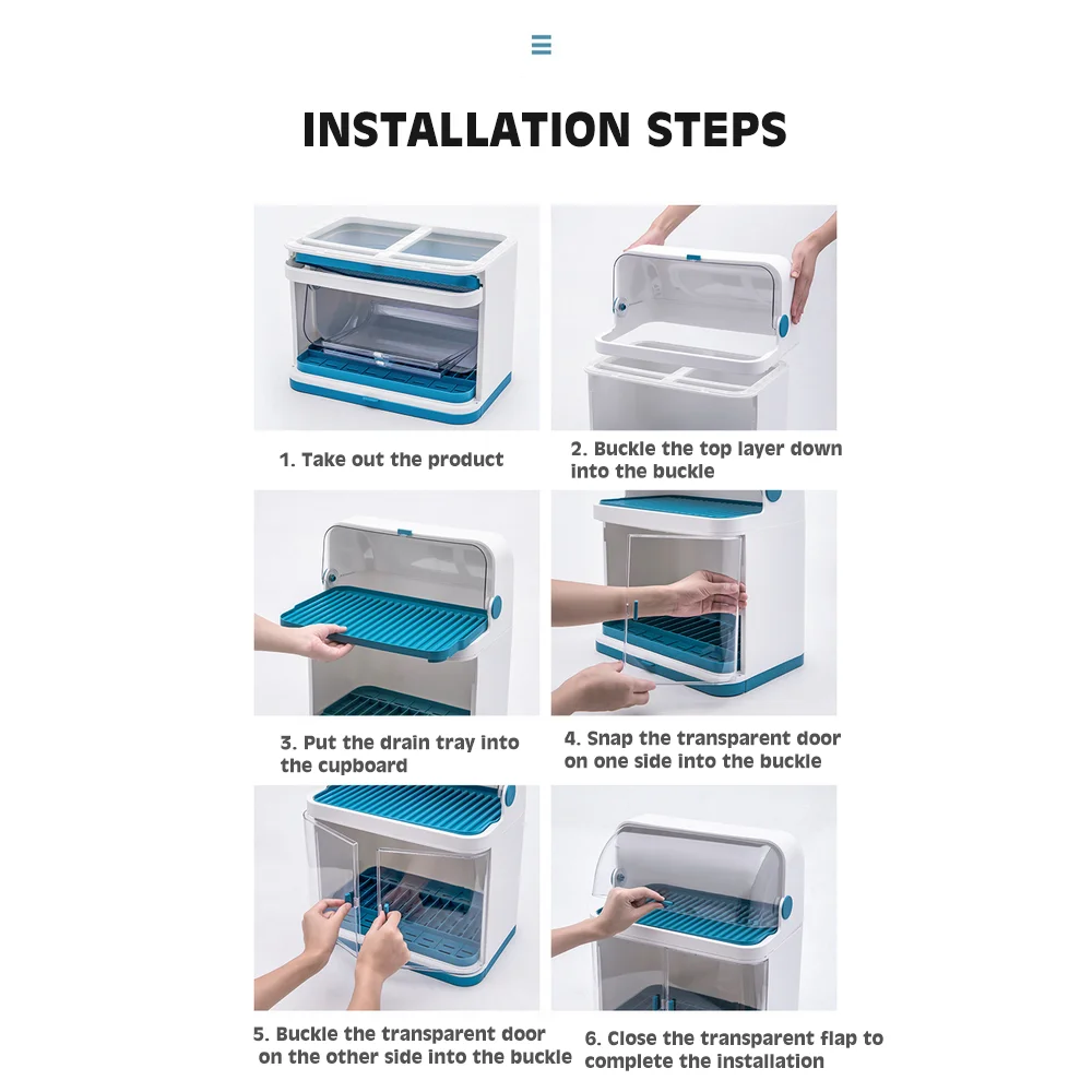 ครัวกล่องเก็บชามจาน Knief ตะเกียบ Drain ผู้ถือฝาปิดอาหารเย็น Organizer Drain Rack