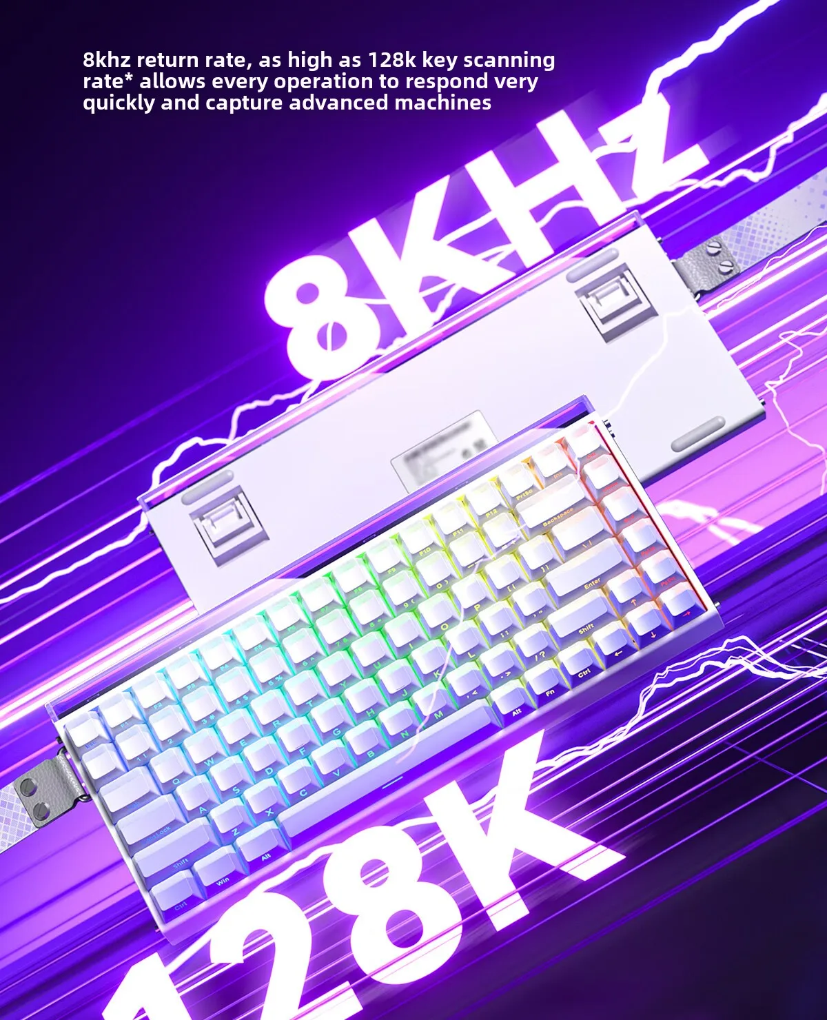 AULA HERO 84 HE Wired Magnetic Switch Gaming Keyboard 8K Polling Rate Music Rhythm RGB Backlit High Performance for office Game