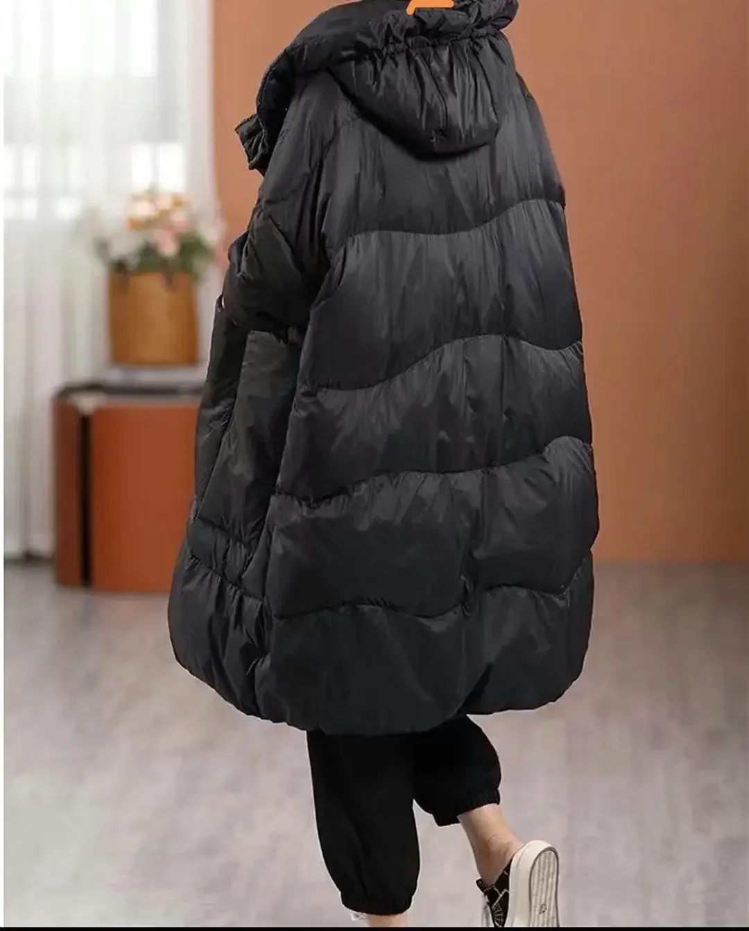 Chaqueta de plumón europea de invierno para mujer, sudadera con capucha para ir al trabajo, chaqueta de plumón cálida de gran tamaño