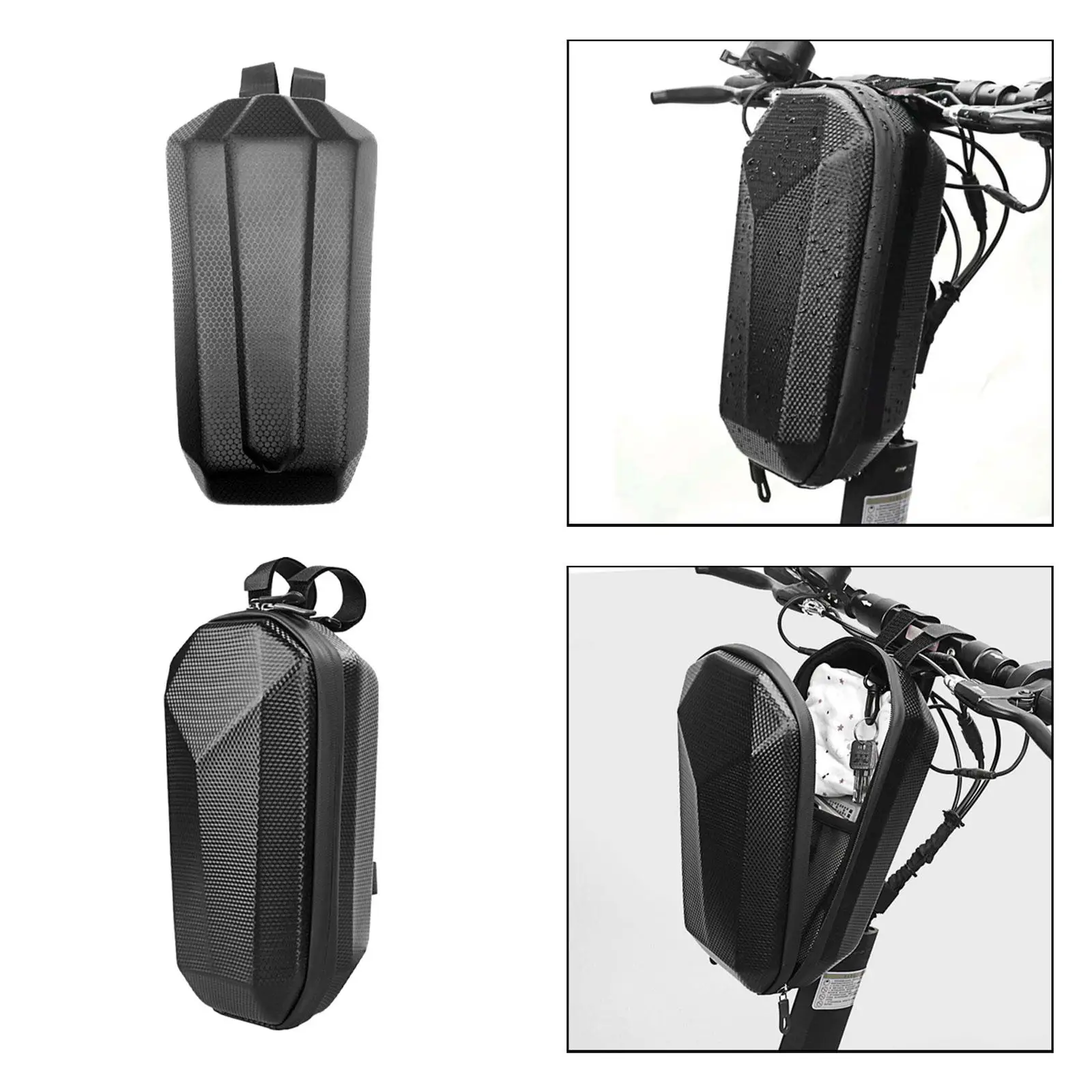 حقيبة سكوتر كهربائي بسحاب للإغلاق، حقيبة مقود أمامي محمولة مقاومة للماء