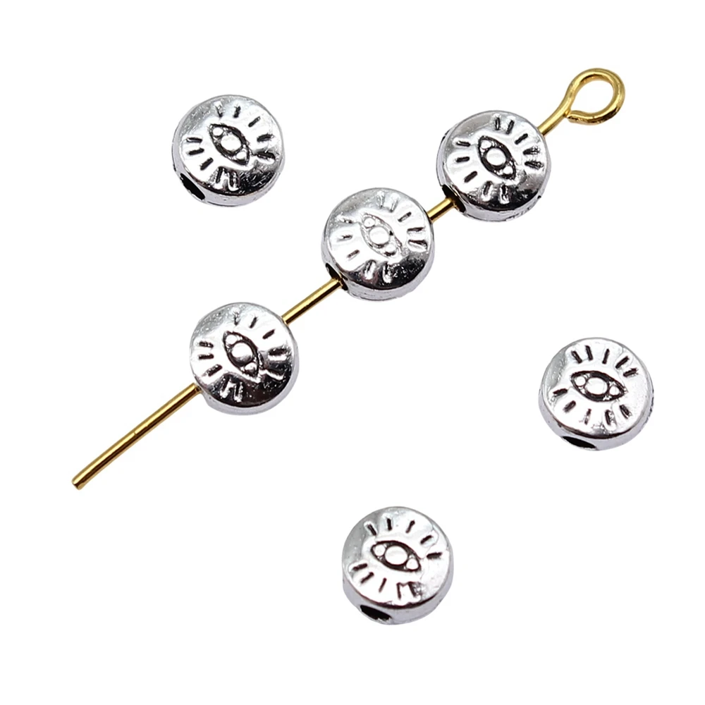 Women Accessories Double-sided Eye Small Hole Beads Vintage Jewelry 6x6mm 40pcs