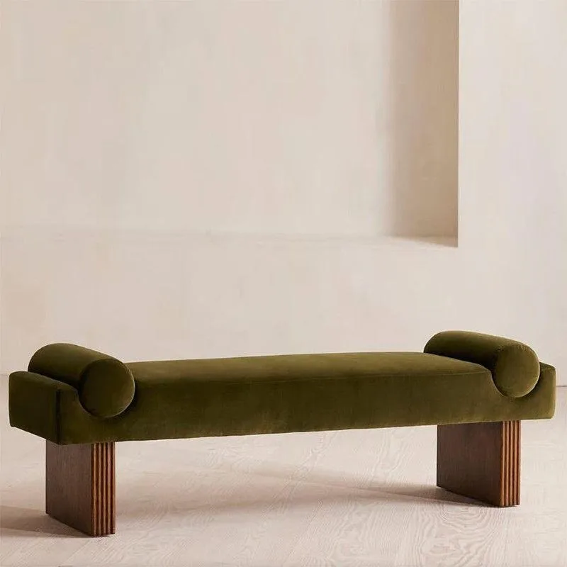 Simple solid wood porch entry shoe change sofa designer cloakroom leisure long sofa stool bedroom end