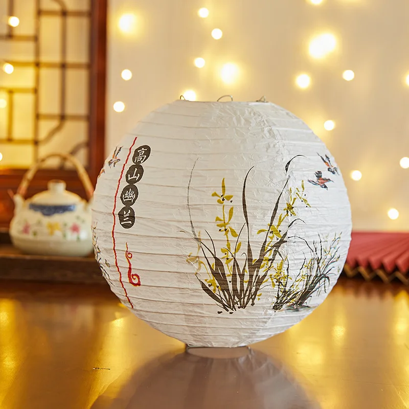 

Flower Letter Printed Festival Lantern Bamboo Paper Hanging Chinese Lantern Antique Fu Character Paper Lantern New Year