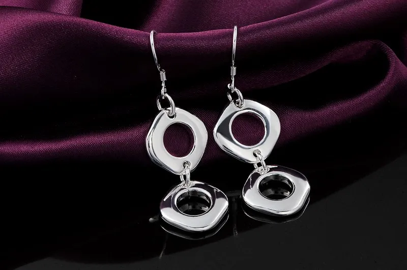 Factory direct High Quality 925 Sterling Silver Exquisite square Earring for women Fashion luxury party wedding gifts Jewelry