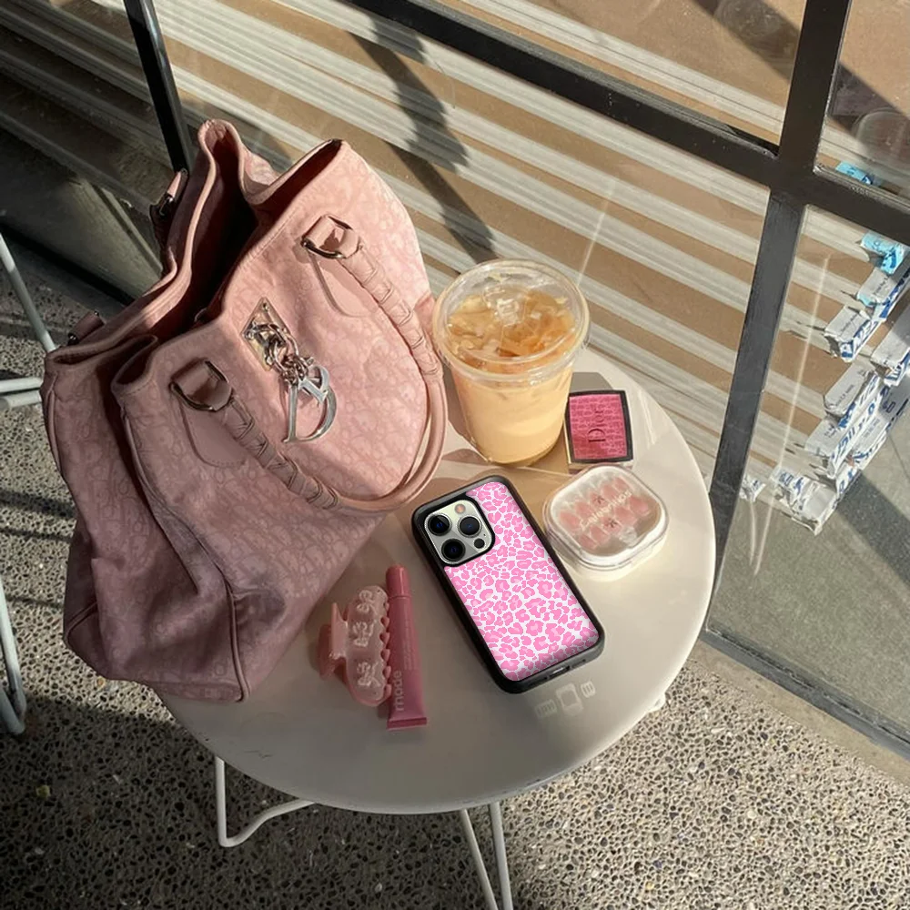 Funda de teléfono con estampado de guepardo rosa para Samsung S10, S20, S21, S22, S24, S30 Plus, ULTRA Mirror Acrílico