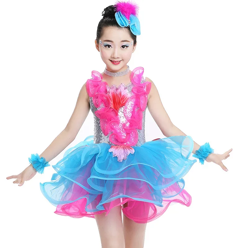 Children's costumes sequined tutu skirt girls princess nursery modern jazz dance performance clothing