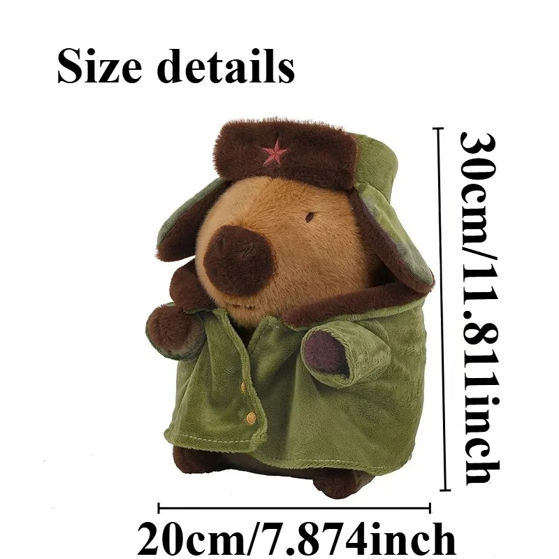 Capybara peluche jouet coton veste poupée manteau militaire dessin animé Capybara peluches peluche Animal coussin cadeau pour enfants filles garçons