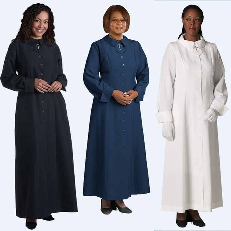 Women Church Cassock Dress Catholic Clergy Mass Pastor Costume