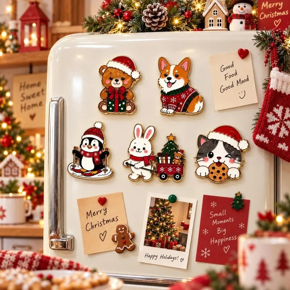 Home Decor Penguin Puppy Refrigerator Magnets Cat Dog Home Decoration Bear Christmas Ornaments Animal Magnetic Sticker Gift
