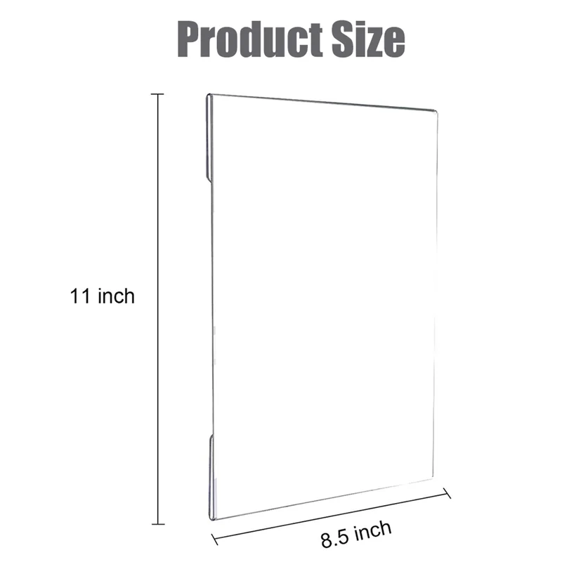 Nieuwste 10-pack bordhouders met dubbelzijdig plakband 8,5 x 11 inch acryl voor wandbord memo document menu's display