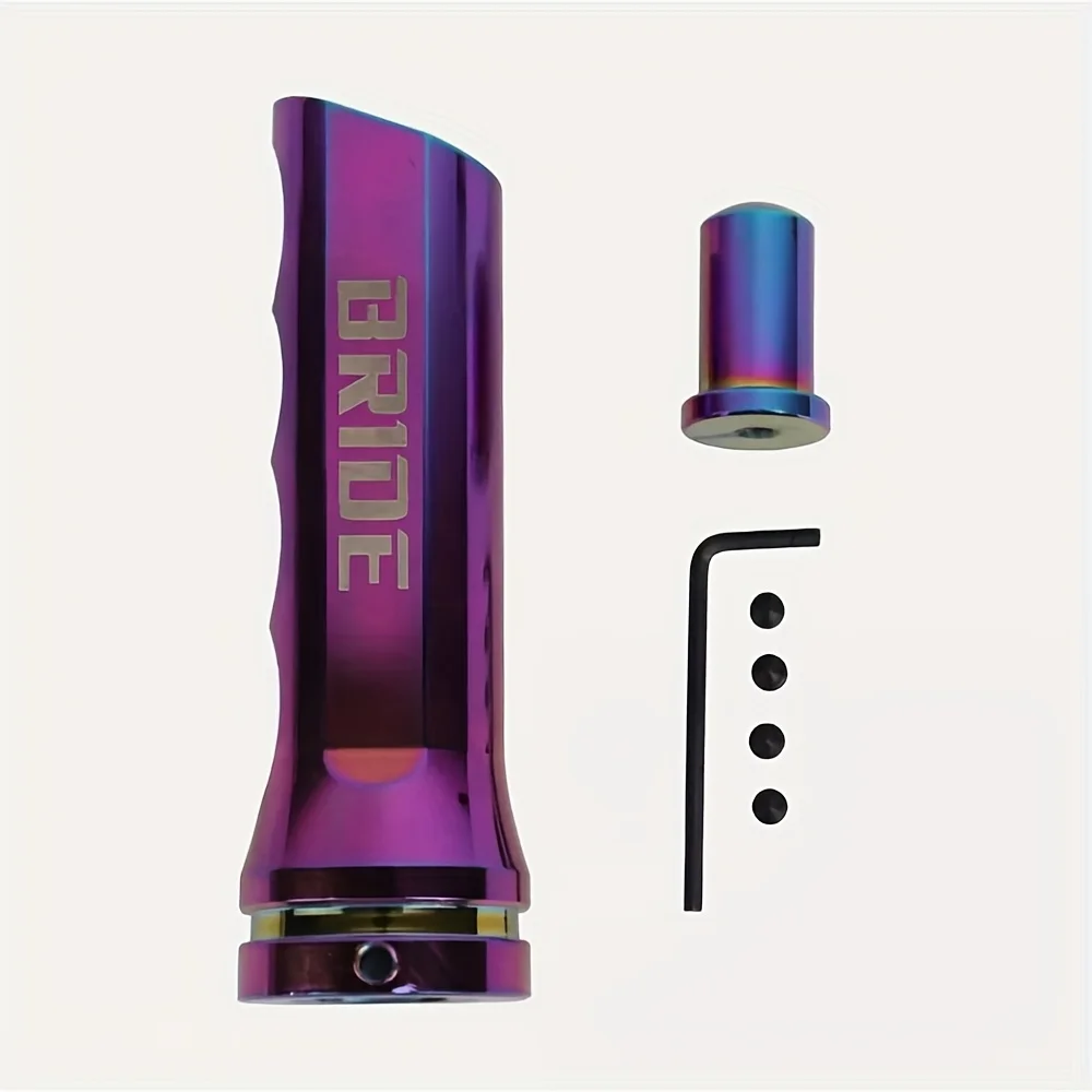 1pc car modification aluminum alloy handbrake, universal handbrake handle sleeve, handbrake rod sleeve, seven-color gearshift he