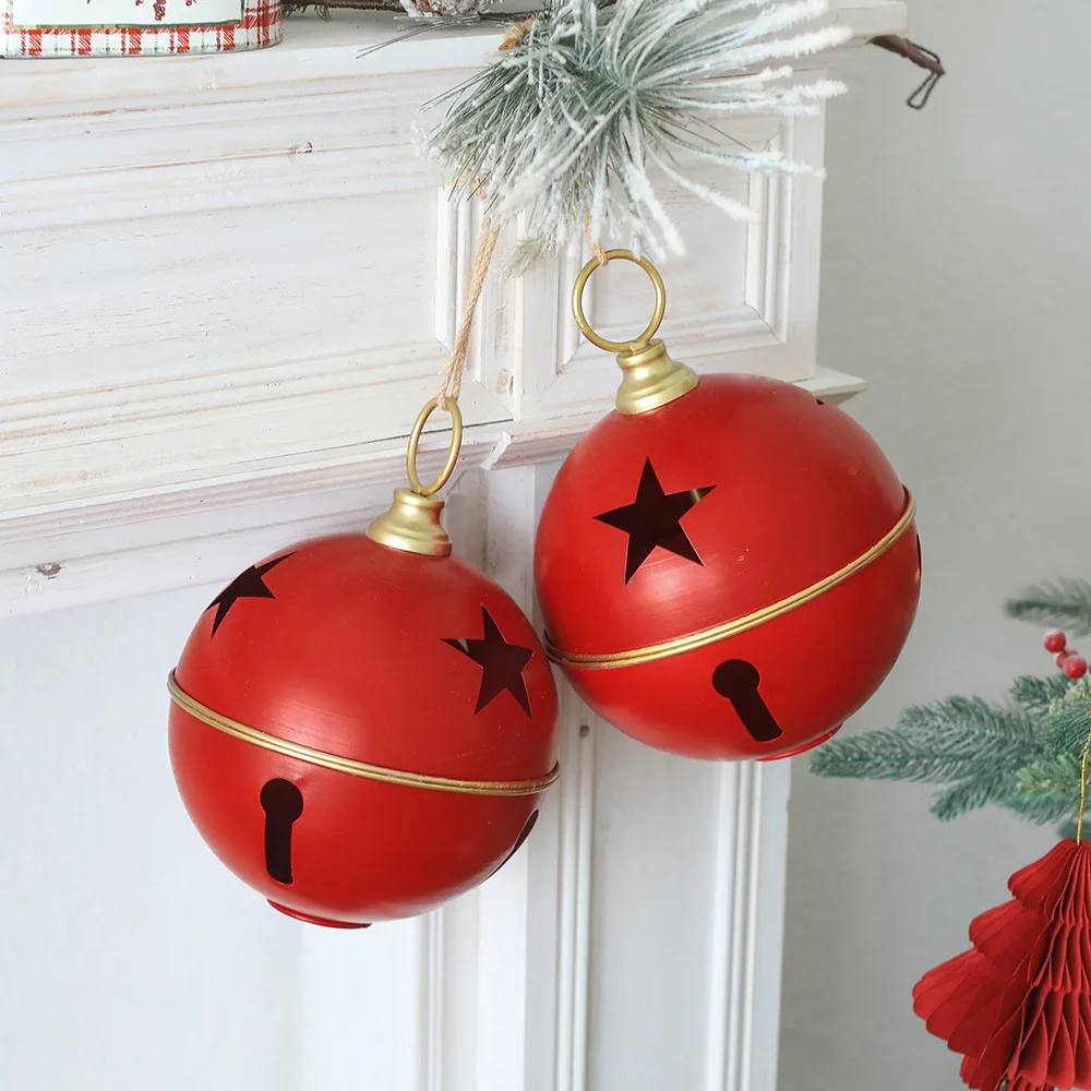 Christmas decorations Christmas Eve scene arrangement Christmas tree props pendant big bell pendant door hanging