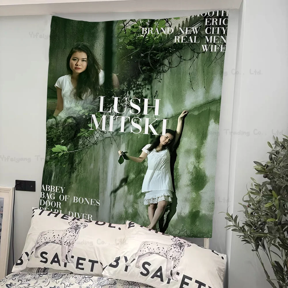 

Hip Hop Singer Mitski Vintage Printed Large Wall Tapestry Art Science Fiction Room Home Decor Decor Blanket