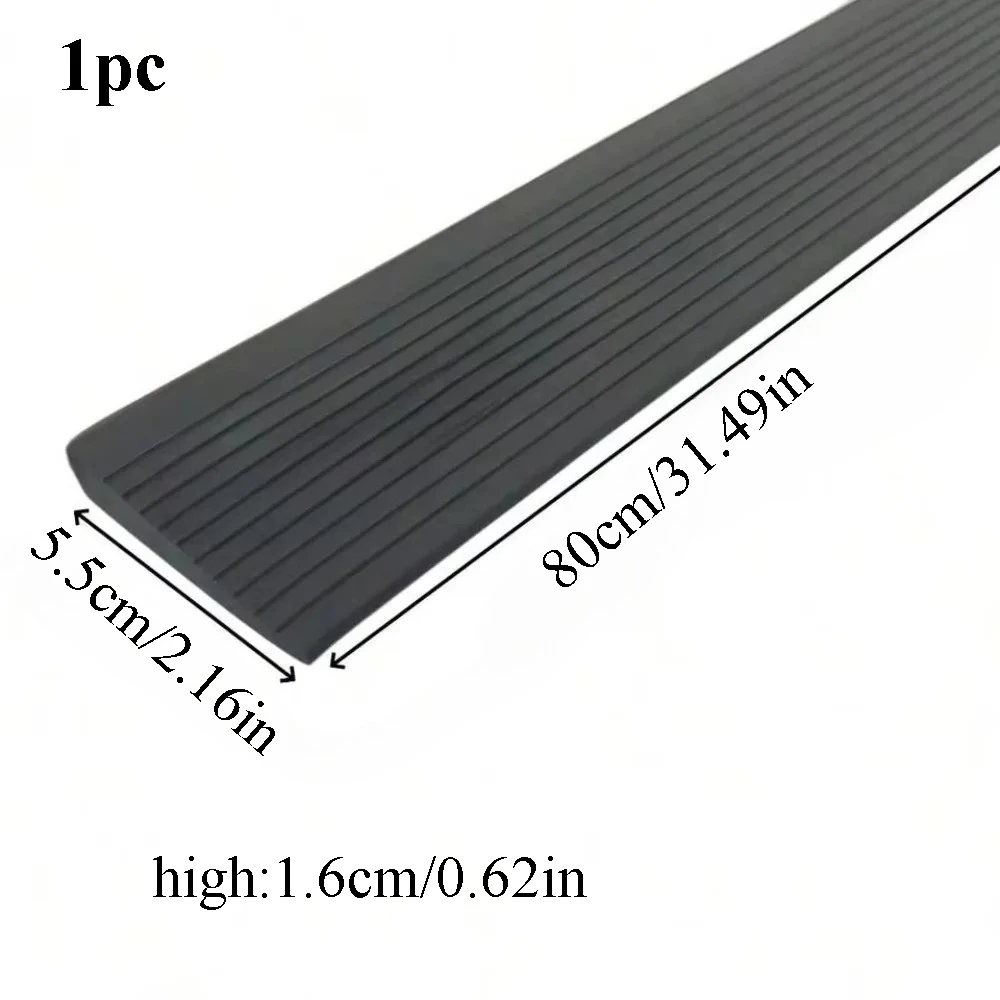 1pc 80cm/31.49in Soft Durable Self Adhesive Ramp Mat Non Slip Threshold Strip Multi Purpose For Robotic Vacuums