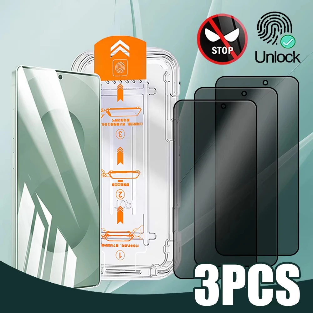 

1-3PCS Dust Free Privacy Fingerprint Unlock Tempered Glass For Samsung S25 Ultra S24 Ultra S26 S25 S26 Edge S25 S23 S21 S22 Plus