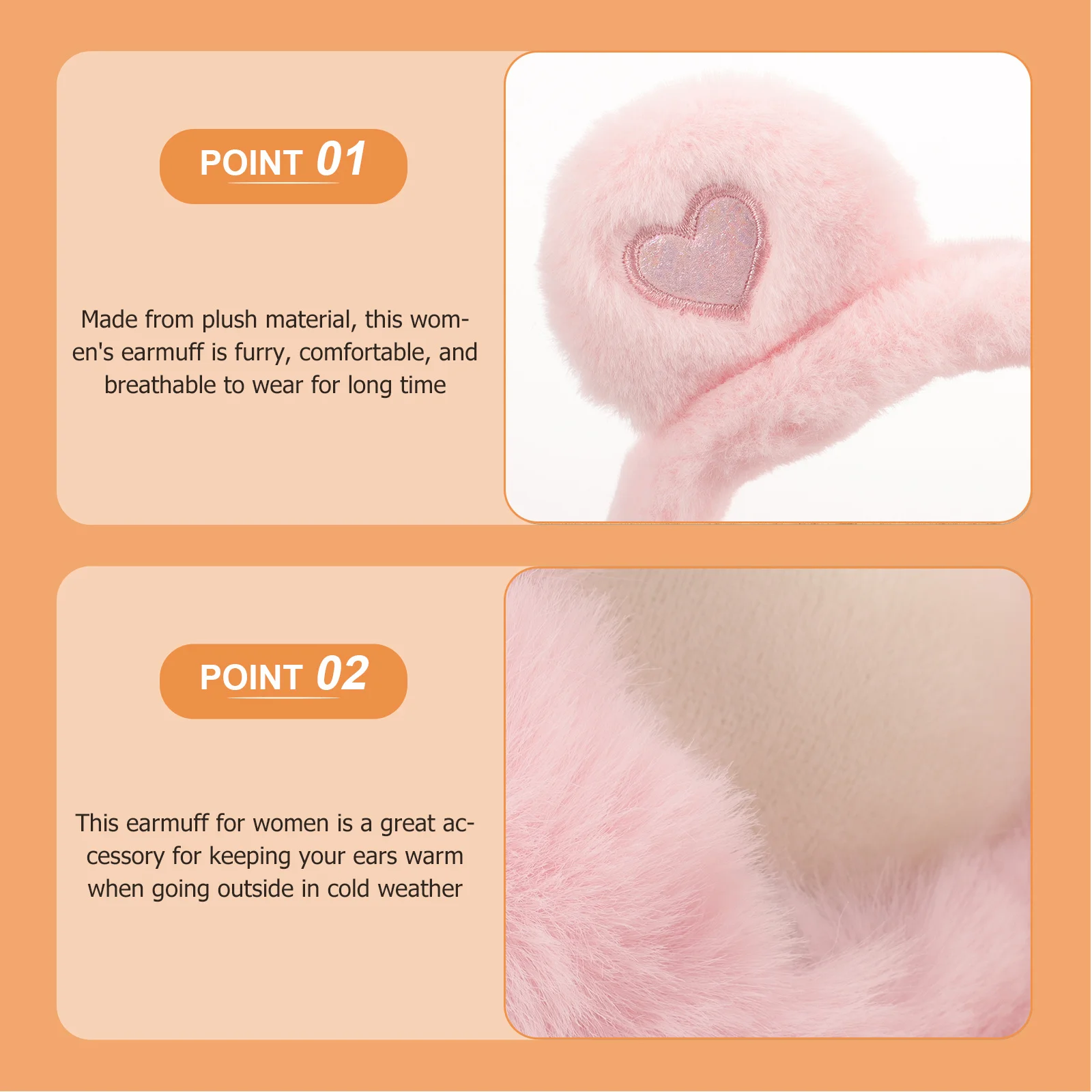 

Earmuff For Women Warm Warmer Cute Ladies Outdoor Ear Protection Muffs Furry Ear Cover Soft Lightweight Adult Earmuffs Scarf