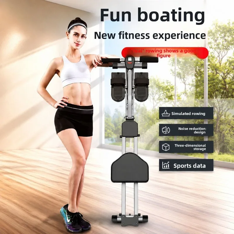 Dual Track Hydraulic Resistance Rowing Machine Abdominal Workout General Fitness Equipment Home Gym Indoor Workout Machine