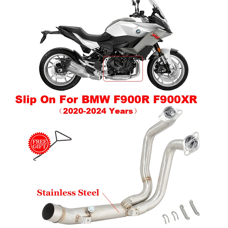 

Slip On For BMW F 900 R F900R F900XR F900 R XR 2020 2021 2022 2023 2024 Motorcycle Exhaust System Front Md Link Pipe Muffler