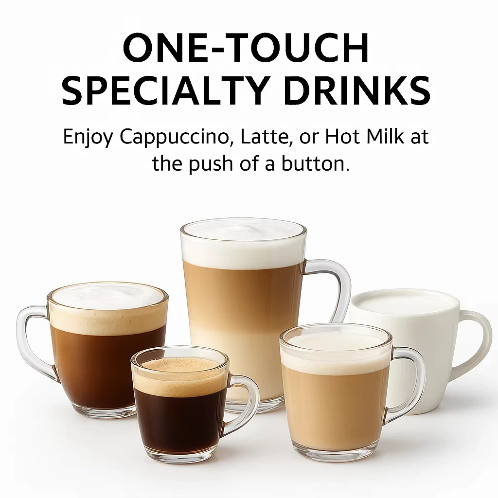 CAFOVO E001 ماكينة اسبريسو 15 بار 9 برامج بلمسة واحدة مع خزان حليب قابل للفصل للمنزل ماكينة صنع القهوة الأوتوماتيكية 220 فولت 110 فولت #5