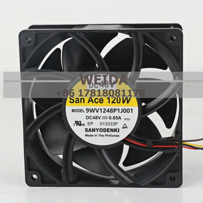 

Sanyo DC 48V 0.65A AC EC 12038 120X120X38MM 12CM Frequency Converter High Airflow Waterproof 9WV1248P1J001 Cooling Fan