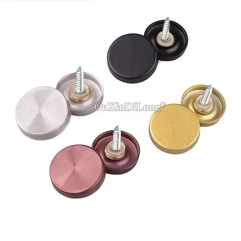 400 Uds 304 clavos de espejo de vidrio de acero inoxidable cartel publicitarios clavos tornillos tapas decorativas + anillo de cobre + tornillo + cuña