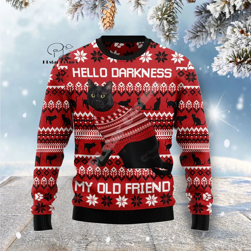 Christmas Santa Claus Cartoon Anime Graffiti Retro Winter Ugly Sweater 3DPrint Harajuku Pullover Casual Funny Long Sleeves X3