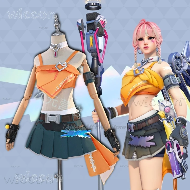 

Костюм для косплея Game ow Overwatch 2, костюм милосердия, парик, Angela Ziegler K-pop, наряд для женщин, наряд для Хэллоуина, карнавала, вечеринки, полный комплект одежды