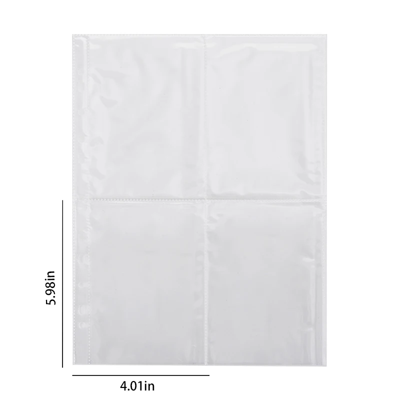 Nachfüllseiten mit 4 Taschen, 15,2 cm, 50,8 cm, 50,8 cm, 30 Blatt, zur Aufbewahrung von Fotoalben und Karten