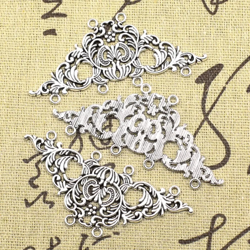 2pcs 68x3mm Xianglai Earring Connector Pendant For Necklace Girls Craft Ladies Jewelry Antique Silver Color