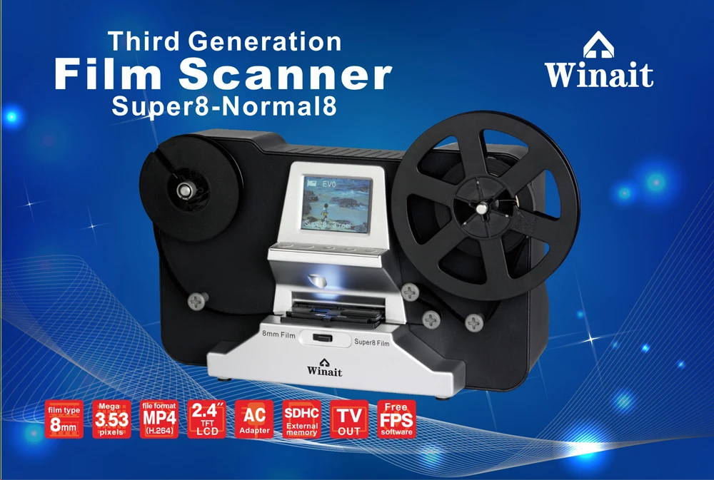 롤 필름 스캐너, 슈퍼 8/8mm 롤 필름 디지털 비디오 컨버터 Mp4 스캐너