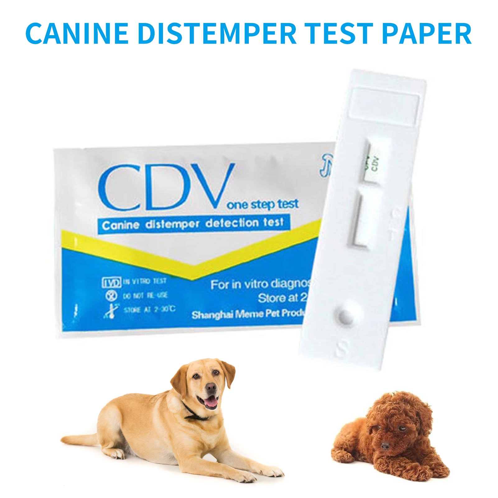 Papel de prueba de Distemper canino, Kit de prueba de gusano y Parvo, adecuado solo para uso veterinario