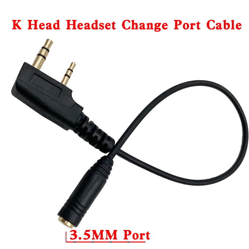 2 Pin K Head to 3.5mm Earpiece Audio ponsel Wanita kabel Transfer untuk Retevis RT21 RT24 RT7 RT27 H777 Walkie Talkie