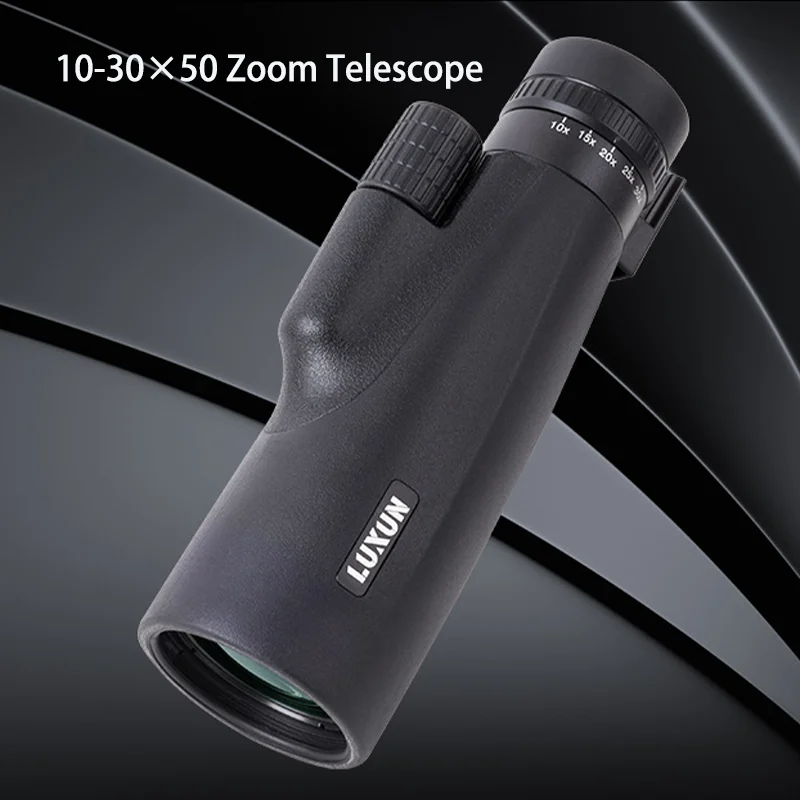 

LUXUN Monocular 10-30×50 Zoom Telescope Portable with Mobile Phone Clip Outdoor HD Telescope Use for Camping Bird Watching