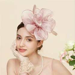 Women's Fascinators Hats Tea Party Headband Kentucky Derby Headpiece Feather Mesh Headwear Cocktail Hair Clip