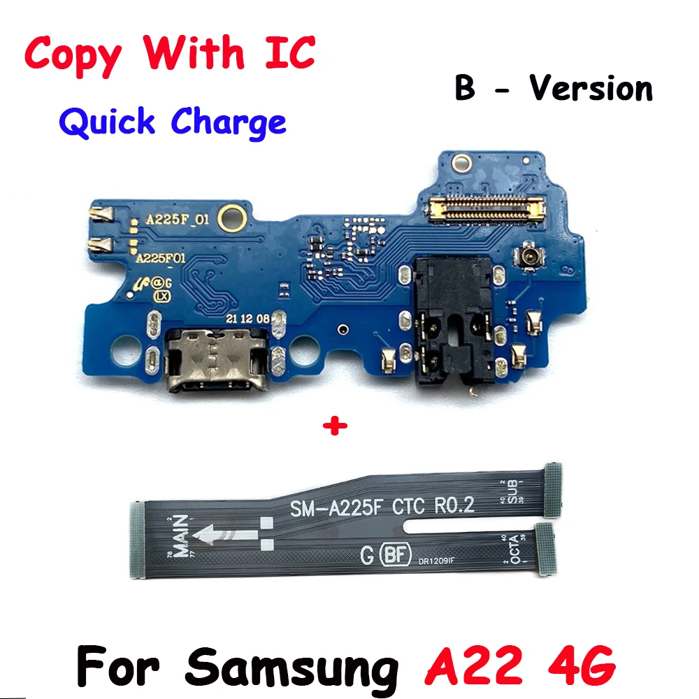 USB充電ポートドックボードコネクタ,マイク付き,メインfpcマザーボード,フレックスケーブル,samsung a22,a32,a24,4g,a52,新品