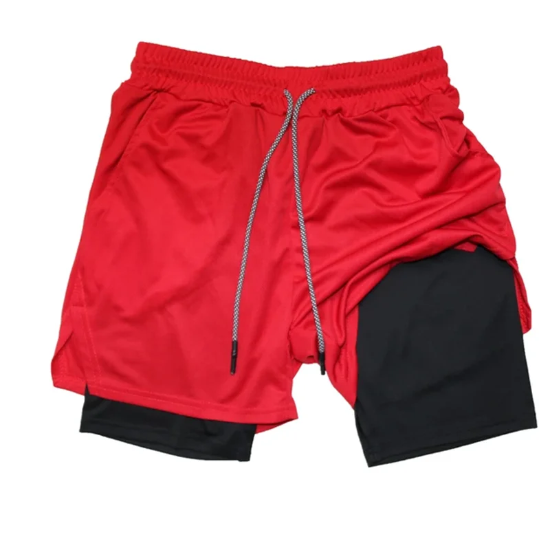 Summer Sports Versatile Double Layer Men\'S Shorts Everyday Casual Quick-Drying Sports Shorts Men