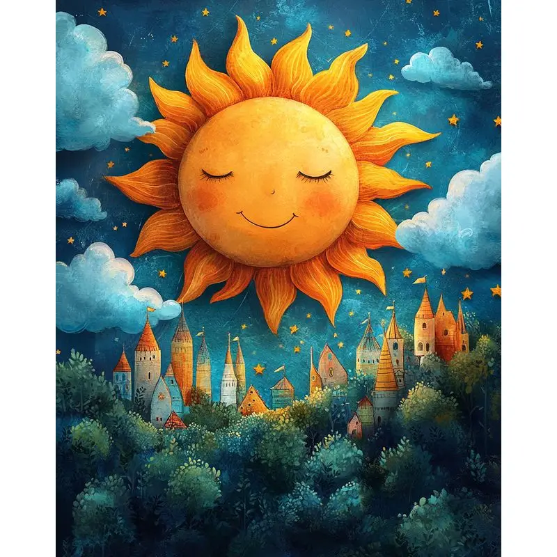 

CHENISTORY 5D DIY Diamond Embroidery Sun Landscape DIY Hobby Diamond Painting Full Square Round Drill Mosaic Art Decor For Home