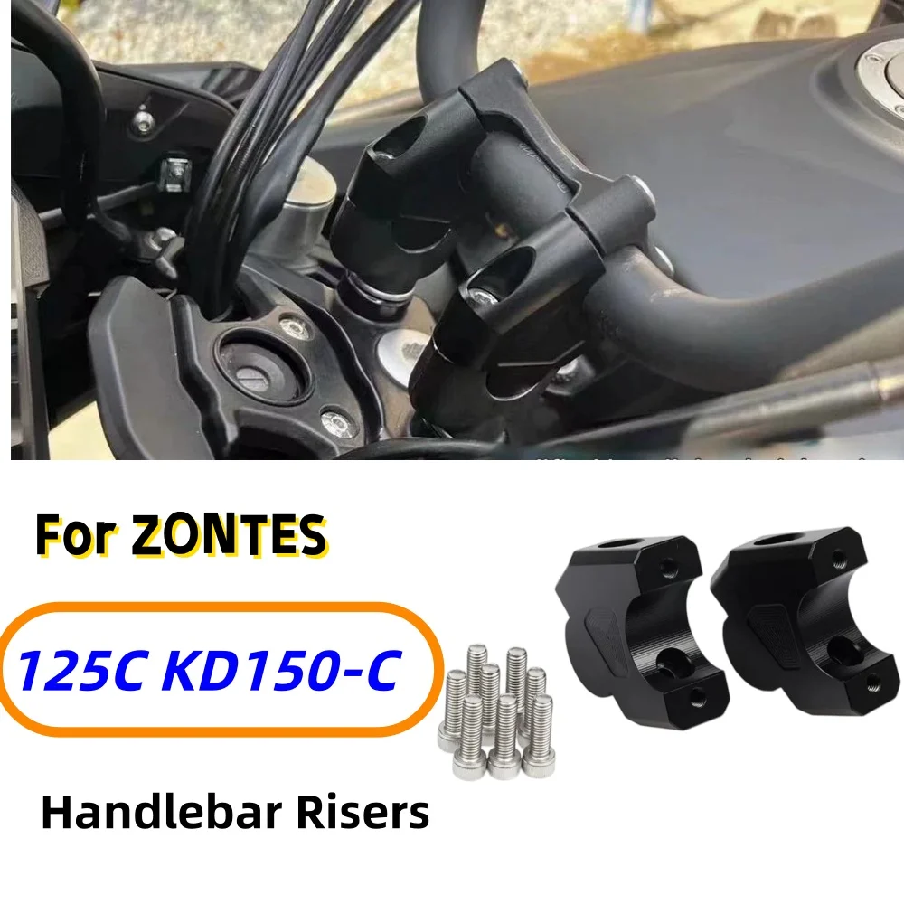 Handlebar risers/extenders for ZONTES 125C and KD150-C; non-destructive installation accessory.