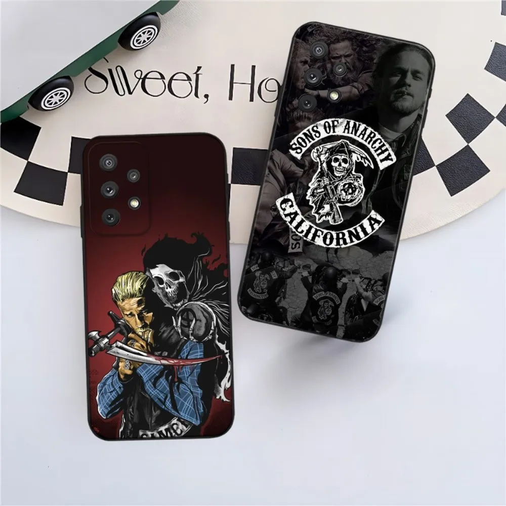 S-Sons Of A-Anarchy Phone Case For Samsung Galaxy A13,A21s,A22,A31,A32,A52,A53,A71,A80,A91 Soft Black Phone Cover