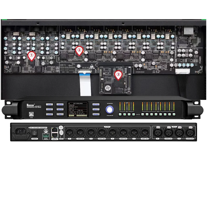 DP448 4In8Out High Precision DSP Audio Processor for Large Stage Line Array Speaker System