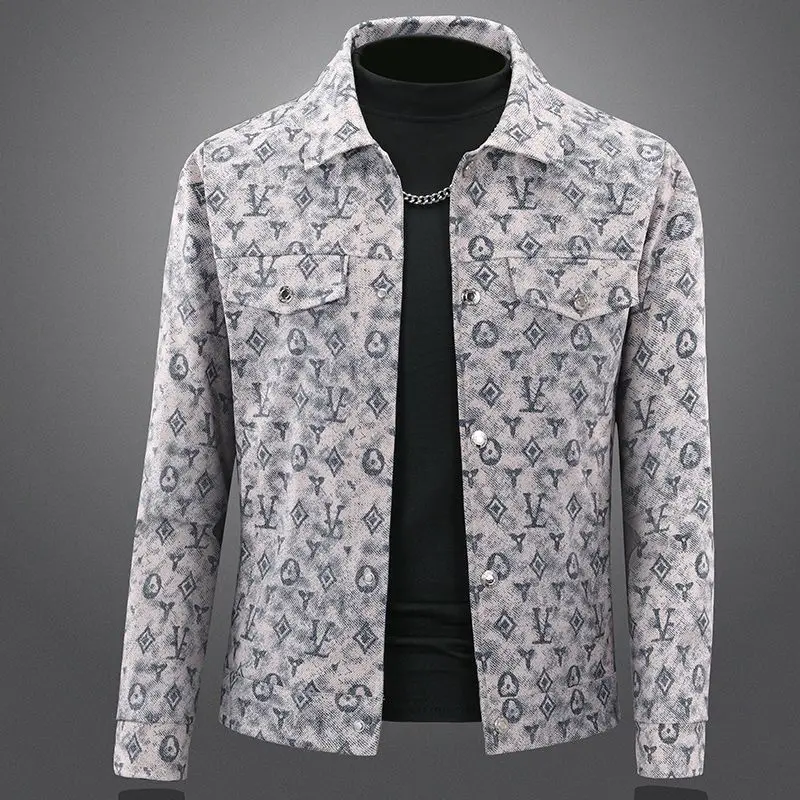 

Denim jacket men's lapel trendy brand new handsome slim men's spring and autumn jacket
