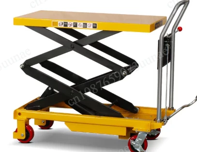 Small Mini Movable Lift Scissor Platform 2m 500kg 1000kg Hydraulic  Hand Manual  Table