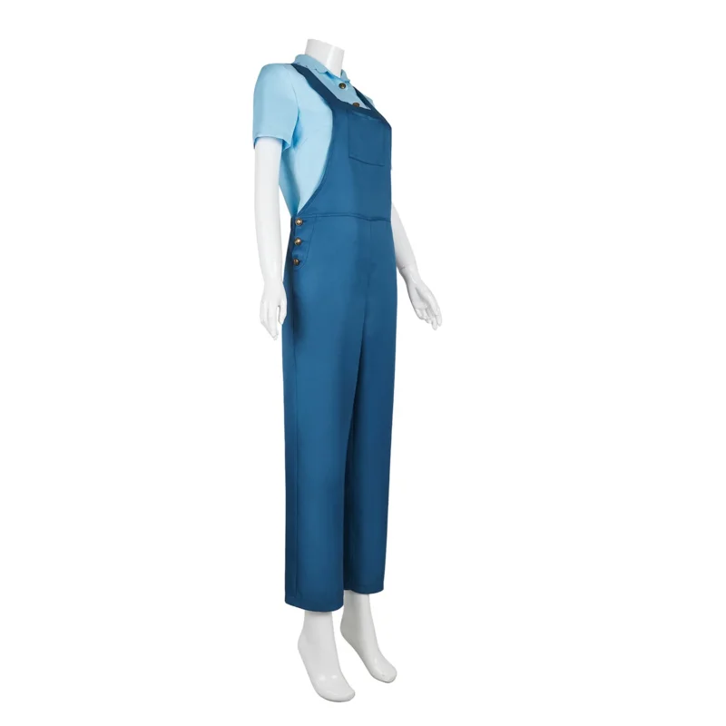 Movie Pearl Cosplay Costume Blue Jumpsuit Horror Movie X Prequel Shirt Strap Pants Farm Suit Halloween Woman Carnival Party Suit