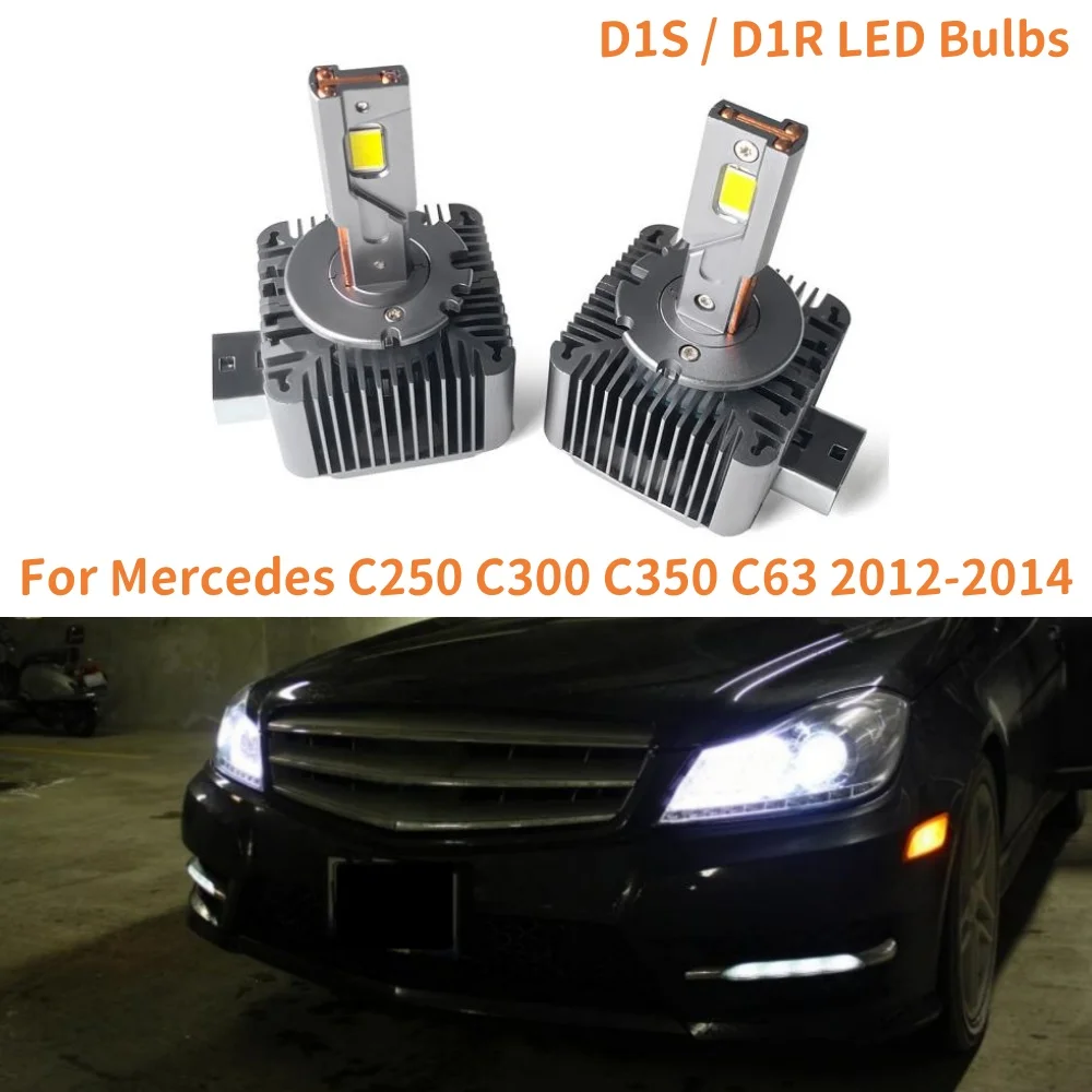 

D1S D1R Светодиодные лампы для фар 6000K 55W Автомобильные фары HID Ксеноновый комплект для переоборудования Plug&Play для 2012-2014 Mercedes C250 C300 C350 C63