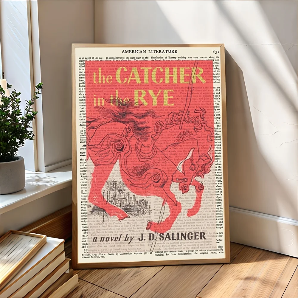 2D Flat, 2D Flat, 1pc, Frameless, J.D. Salinger'S The Catcher in The Rye Book Cover Art Print, Literary Barrier Art Print, Gi