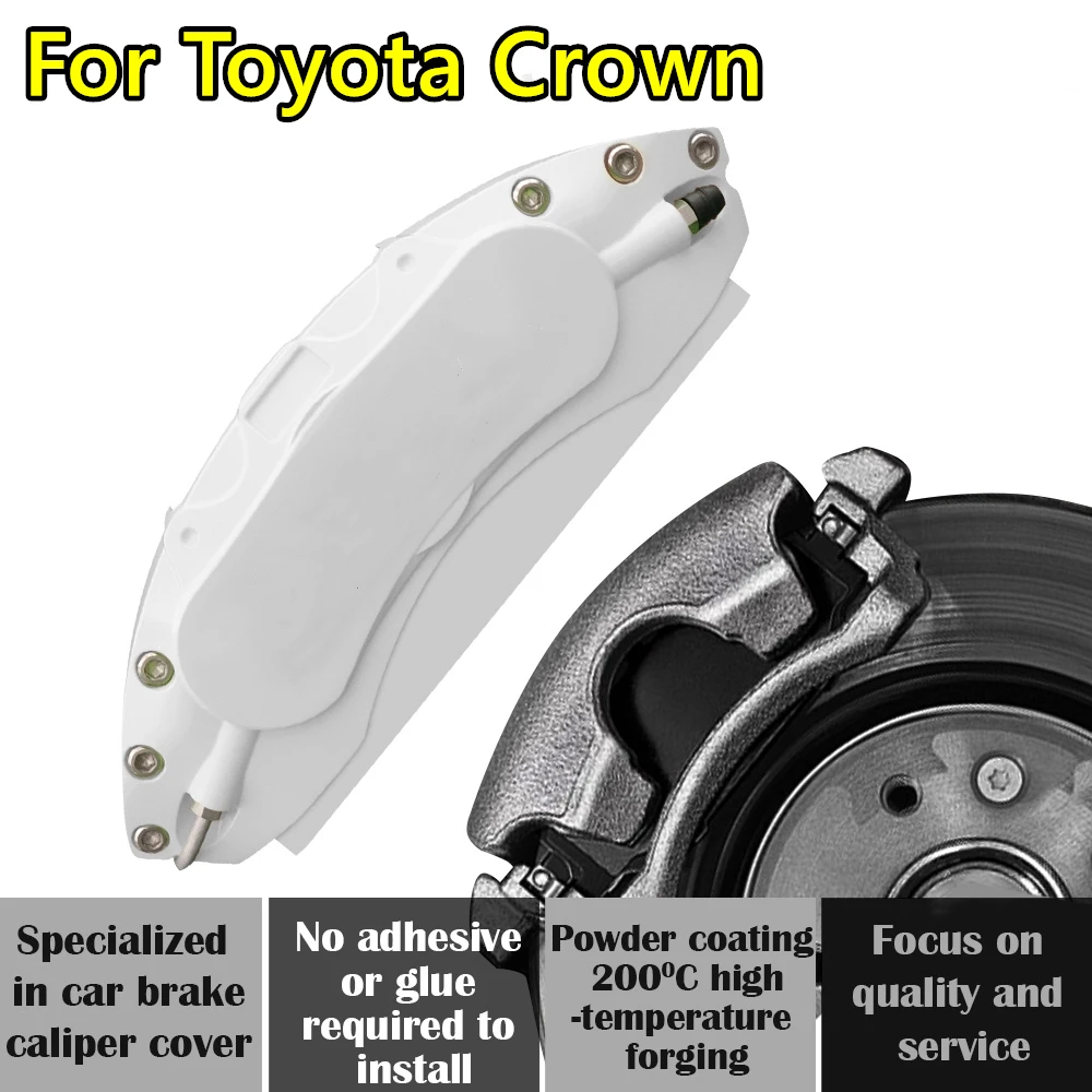 For Toyota Crown Car Brake Caliper Cover Aluminum Alloy Metal Kit Fit 2.0T 2.5L 3.0L 4.3L 2005 2009 2012 2015 2017 2018