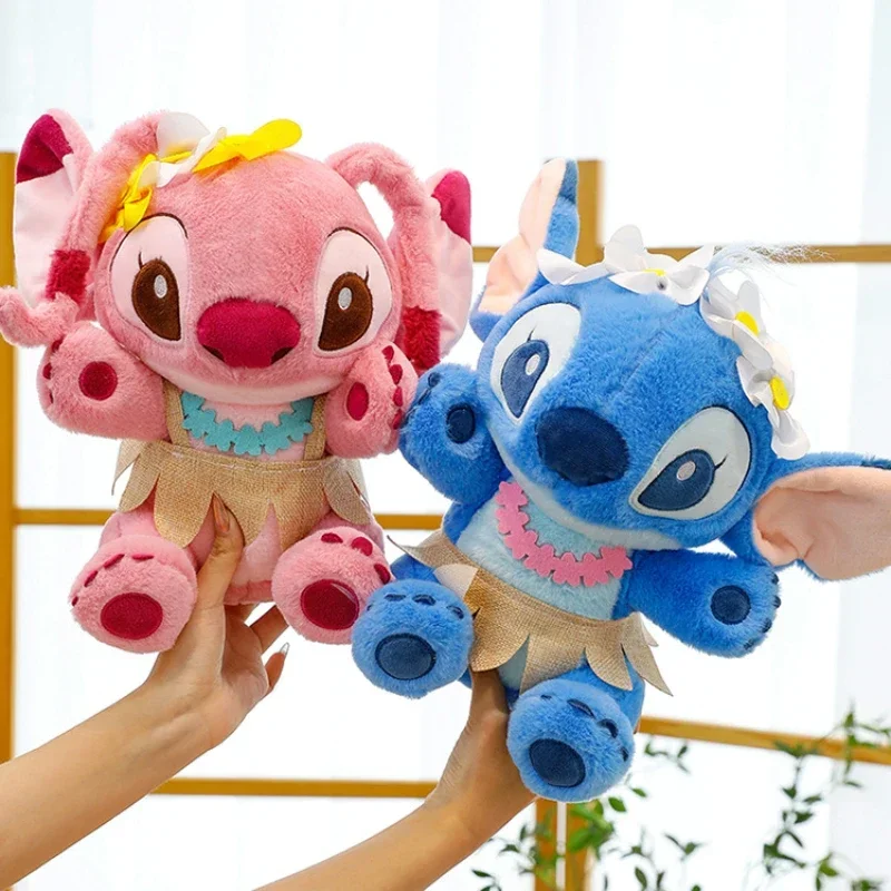 Disney Lilo & Stitch Plush Toys, Pelúcia Anime, Bonecas Stich, Anjo, Verão, Almofada Hula Stuffeds', Aniversário, Presentes de Natal, Crianças, 30 cm, 45cm