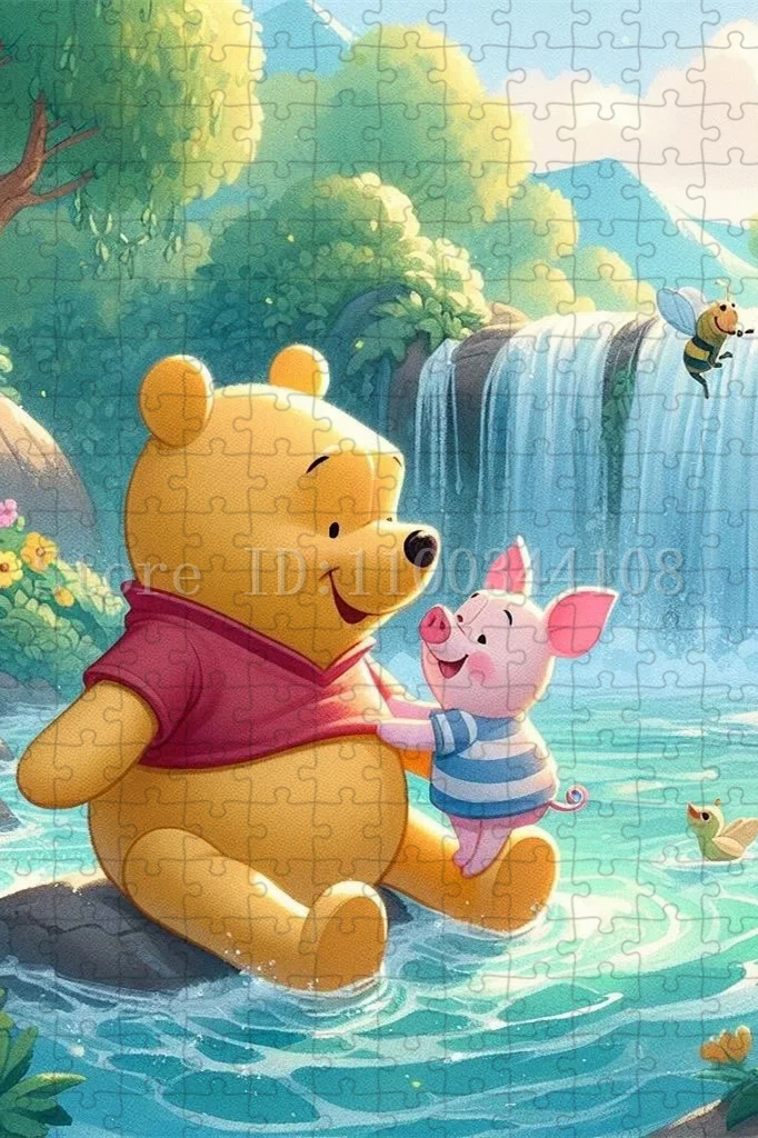 Disney Winnie The Pooh Jigsaw Puzzles for Children Handmade Toys & Hobbies Cartoon Movies Wooden Puzzles Intelligence Game Toy