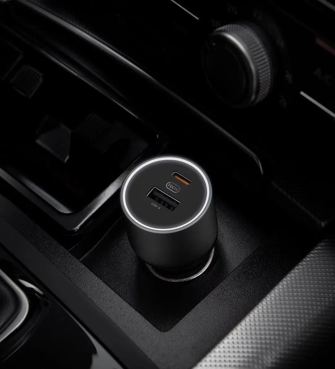 100% الأصلي Xiaomi 100 واط شاحن سيارة المزدوج USB شحن سريع Mi شاحن سيارة USB-A USB-C المزدوج الناتج مصباح ليد مع كابل 5A
